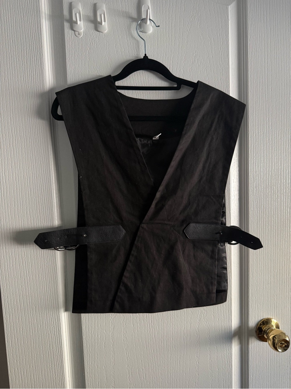 Black Women's Wrap Vest with Belted Sides